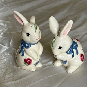Lenox Poppies on Blue “Barnyard Collection” Bunny Salt & Pepper Shakers